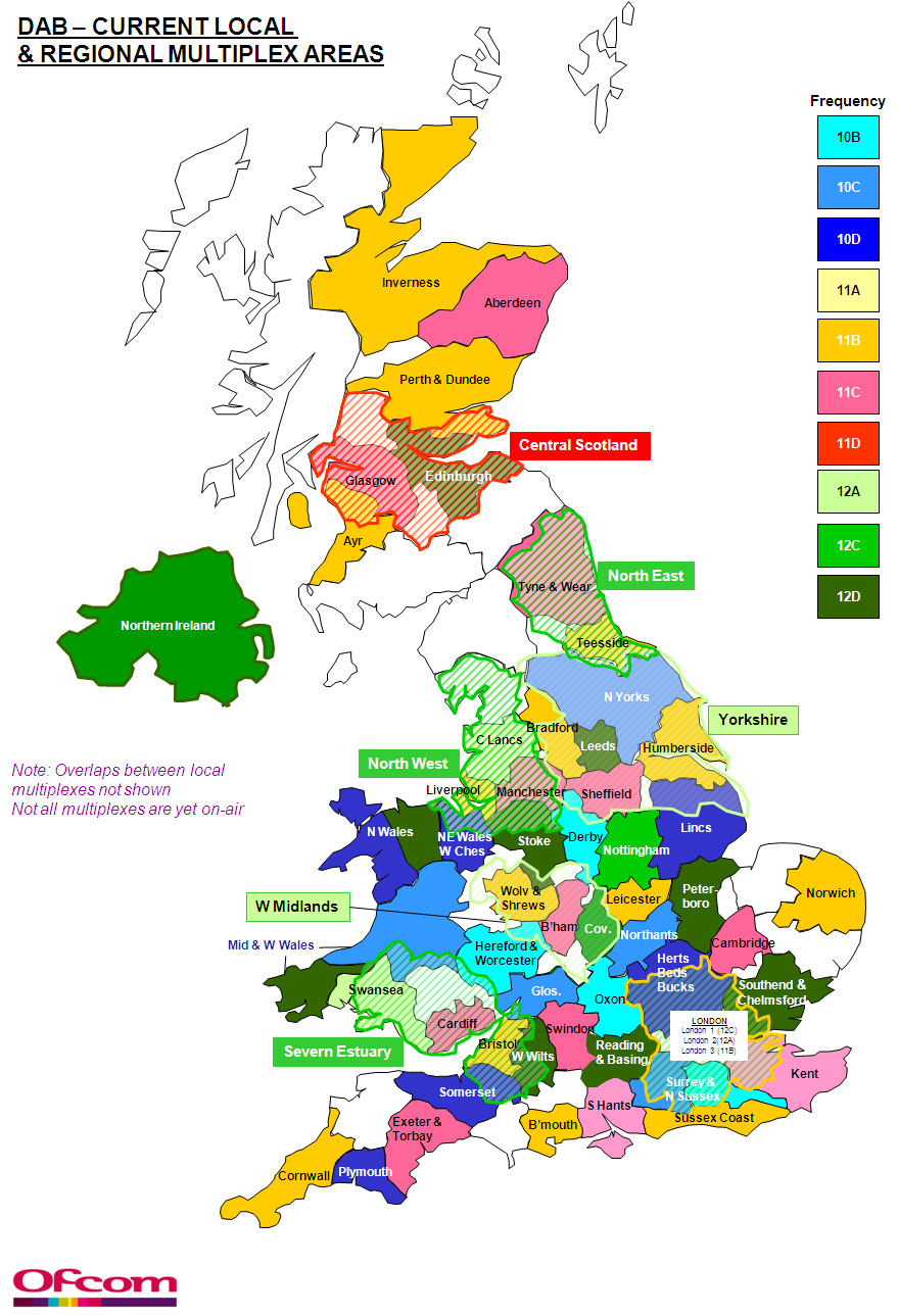 Ofcom - Digital Radio Coverage Map (DAB Primary Protected Areas)